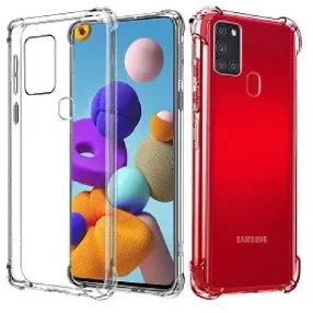   Samsung Galaxy A21s szilikon tok, hátlaptok, telefon tok, erősített sarkokkal, átlátszó, Anti Shock, 1.5mm
