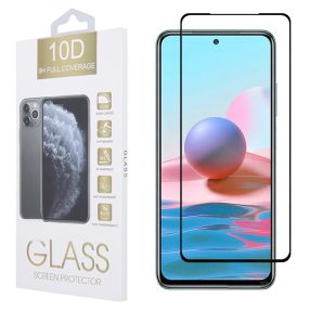   Xiaomi Redmi Note 10 Pro üvegfólia, tempered glass, előlapi, 10D, edzett, hajlított, fekete kerettel