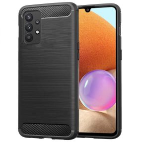   Samsung Galaxy A32 5G / M32 5G szilikon tok, hátlaptok, telefon tok, karbon mintás, fekete, Simple Carbon