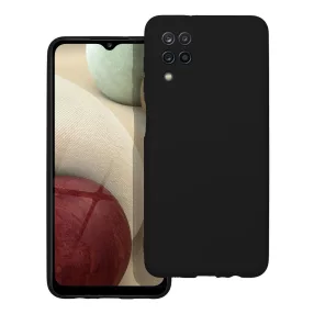   Samsung Galaxy A12 / A12 Nacho / M12 szilikon tok, hátlaptok, telefon tok, velúr belsővel, matt, fekete, Silicon