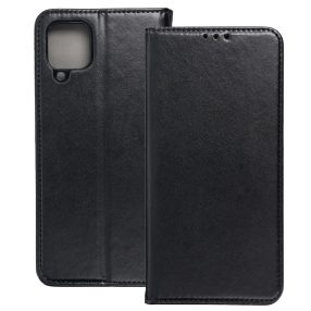   Samsung Galaxy A12 / A12 Nacho / M12 könyvtok, fliptok, telefon tok, mágneszáras, bankkártyatartós, fekete, Smart Magnetic