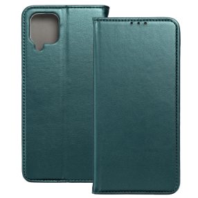  Samsung Galaxy A12 / A12 Nacho / M12 könyvtok, fliptok, telefon tok, mágneszáras, bankkártyatartós, zöld, Smart Magnetic