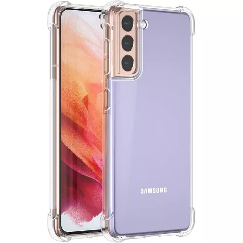 Samsung Galaxy S21 5G szilikon tok, hátlaptok, telefon tok, erősített sarkokkal, átlátszó, Anti Shock, 1.5mm