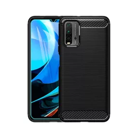   Xiaomi Redmi 9T / Poco M3 szilikon tok, hátlaptok, telefon tok, karbon mintás, fekete, Simple Carbon