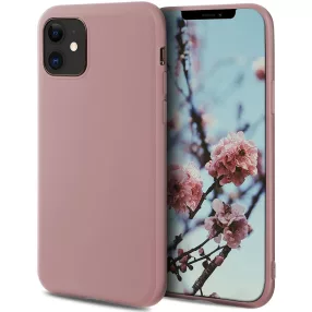   iPhone 12 / 12 Pro szilikon tok, hátlaptok, telefon tok, matt, púder rózsaszín
