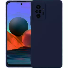   Xiaomi Redmi Note 10 Pro szilikon tok, hátlaptok, telefon tok, velúr belsővel, matt, sötétkék, Silicon