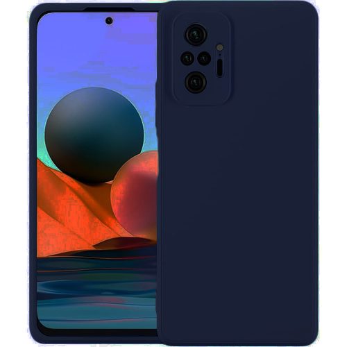 Xiaomi Redmi Note 10 Pro szilikon tok, hátlaptok, telefon tok, velúr belsővel, matt, sötétkék, Silicon