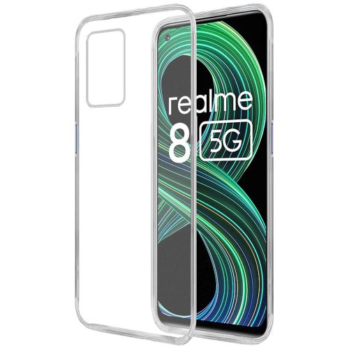 Realme 8 5G szilikon tok, hátlaptok, telefon tok, vékony, átlátszó, 1mm