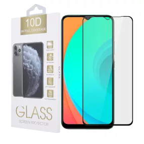   Samsung Galaxy A22 4G üvegfólia, tempered glass, előlapi, 10D, edzett, hajlított, fekete kerettel