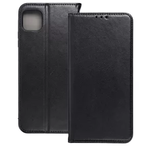   Samsung Galaxy A22 5G könyvtok, fliptok, telefon tok, mágneszáras, bankkártyatartós, fekete, Smart Magnetic