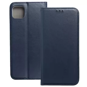   Samsung Galaxy A22 5G könyvtok, fliptok, telefon tok, mágneszáras, bankkártyatartós, sötétkék, Smart Magnetic