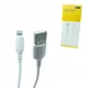 USB-A - Lightning kábel 1,8m 2A töltőkábel fehér szilikon, Setty KT-L