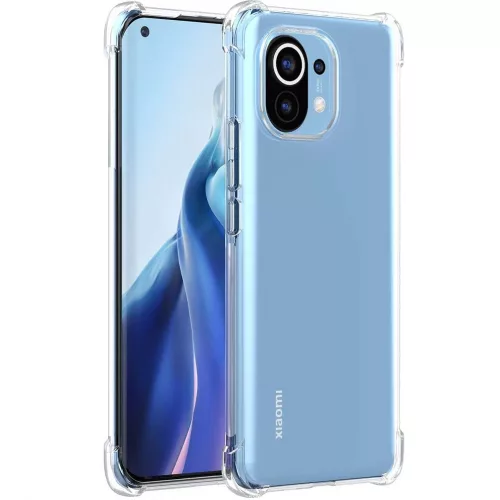 Xiaomi Mi 11 5G szilikon tok, hátlaptok, telefon tok, erősített sarkokkal, átlátszó, Anti Shock, 1.5mm