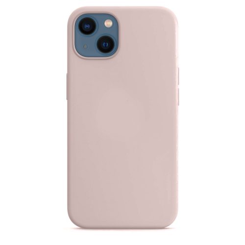 iPhone 13 szilikon tok, hátlaptok, telefon tok, matt, púder rózsaszín