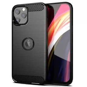   iPhone 13 Pro Max szilikon tok, hátlaptok, telefon tok, karbon mintás, fekete, Simple Carbon