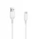 Micro USB adatkábel, töltőkábel, fehér, 2A 1m, Setty