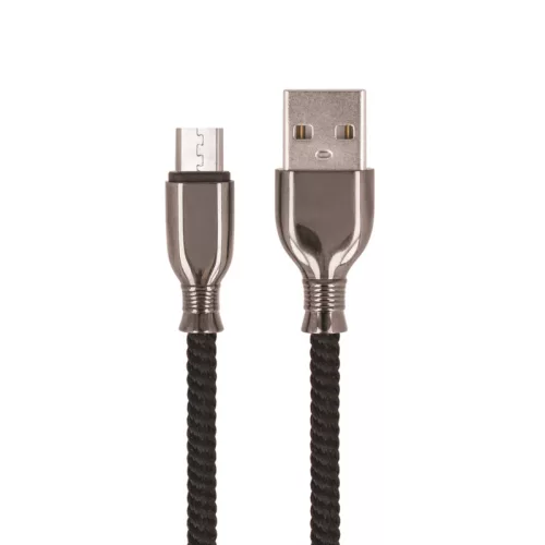 Setty Micro USB adatkábel, töltőkábel, fekete, 3A 1m