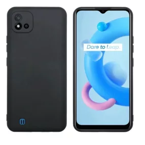   Realme C11 2021 / C20 szilikon tok, hátlaptok, telefon tok, matt, fekete