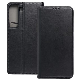   Samsung Galaxy S22 könyvtok, fliptok, telefon tok, mágneszáras, bankkártyatartós, fekete, Smart Magnetic