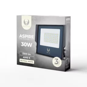   Kültéri LED lámpa, természetes fehér fény, 4500K, 3300lm, 30W, IP66, Forever Light Aspire