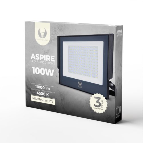 Kültéri LED lámpa, természetes fehér fény, 4500K, 11000lm, 100W, IP66, Forever Light Aspire