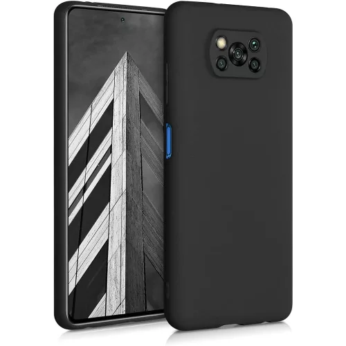 Xiaomi Poco X3 / X3 NFC / X3 Pro szilikon tok, hátlaptok, telefon tok, velúr belsővel, matt, fekete, Silicon