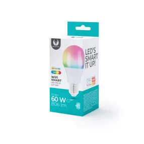   LED okos izzó, E27 foglalat, A60, WiFi okos lzzó, RGB+CCT+DIM Tuya 10W 806lm 230V, Forever Light