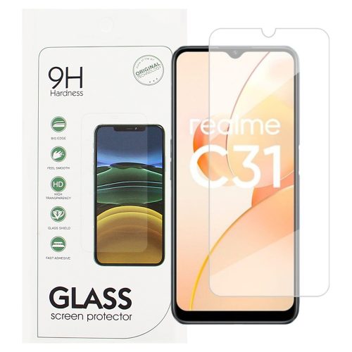 Realme C31 üvegfólia, tempered glass, előlapi, edzett, 9H, 0.3mm