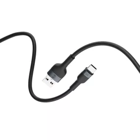   USB-C adatkábel, töltőkábel, USB-A-USB-C (USB Type-C), fekete, 3A 1m, Forever Flexible