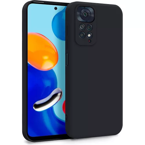 Xiaomi Redmi Note 11 / Note 11s szilikon tok, hátlaptok, telefon tok, velúr belsővel, matt, fekete, Silicon