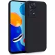 Xiaomi Redmi Note 11 / Note 11s szilikon tok, hátlaptok, telefon tok, velúr belsővel, matt, fekete, Silicon