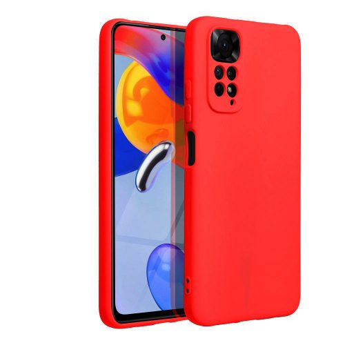 Xiaomi Redmi Note 11 Pro 4G / 5G (Globál) / Note 12 Pro 4G szilikon tok, hátlaptok, telefon tok, velúr belsővel, matt, piros, Silicon