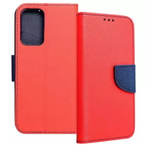   Samsung Galaxy A33 5G könyvtok, fliptok, telefon tok, mágneszáras, bankkártyatartós, piros-sötétkék, Fancy