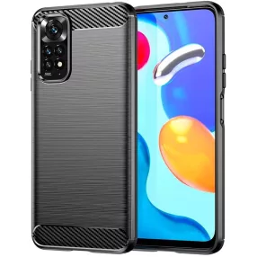   Xiaomi Redmi Note 12 Pro 4G / Note 11 Pro 4G / 5G (Globál) szilikon tok, hátlaptok, telefon tok, karbon mintás, fekete, Simple Carbon