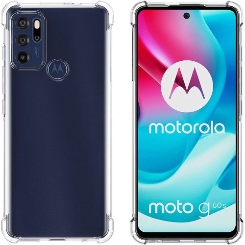 Motorola Moto G60s szilikon tok, hátlaptok, telefon tok, erősített sarkokkal, átlátszó, Anti Shock, 1,5mm