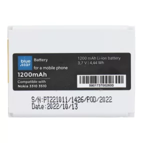   Bluestar BLC-2 kompatibilis akkumulátor 1200mAh Nokia 3310 / 3330 / 3410 / 3510 / 3510i mobiltelefon akku