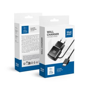   Hálózati töltő, Samsung L760/G800/G600/J750/S5230/M600 telefonokhoz, fekete, 750mAh, BlueStar
