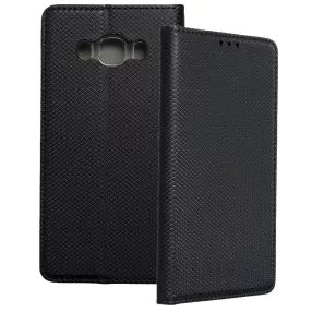   Samsung Galaxy J5 2016 könyvtok, fliptok, telefon tok, bankkártyatartós, mágneszáras, fekete, Smart Case book