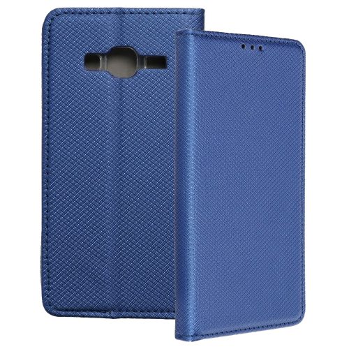 Samsung Galaxy J3 2016 könyvtok, fliptok, telefon tok, bankkártyatartós, mágneszáras, sötétkék, Smart Case book