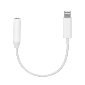   Adapter, átalakító, audio, jack, 3,5mm  -> iPhone 8pin, lightning, fehér