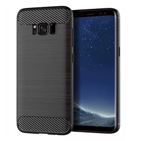   Samsung Galaxy S8 szilikon tok, hátlaptok, telefon tok, karbon mintás, fekete, Carbon Case