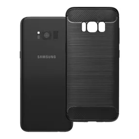   Samsung Galaxy S8 szilikon tok, hátlaptok, telefon tok, karbon mintás, fekete, Carbon Case