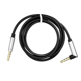   3,5 mm jack–jack AUX audio kábel 1 m – 90°-os csatlakozóval, fekete