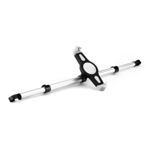   Autós tablet tartó fejtámlára – 7–11 col, teleszkópos (50–66 cm), 360° forgatható, ezüst