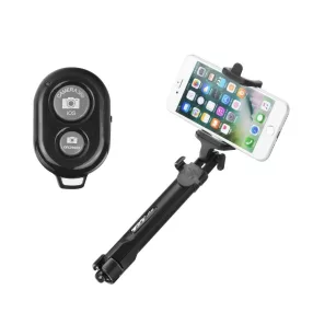   Selfie bot, tripod, távirányítóval, bluetooth-os, vezeték nélküli, fekete