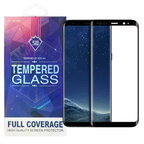   Samsung Galaxy S9 Plus üvegfólia, tempered glass, előlapi, 5D, edzett, hajlított, tokbarát, fekete kerettel