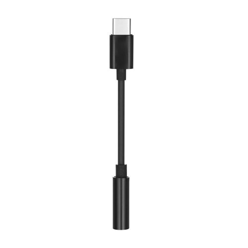 Adapter, átalakító, OTG, audio, jack, 3,5mm -> Type-C, fekete, Samsung telefonokkal működik