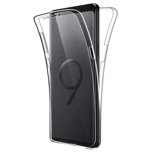 Samsung Galaxy S9 telefon tok, szilikon előlap+műanyag hátlap, elő+hátlapi, 360 fokos védelem, átlátszó