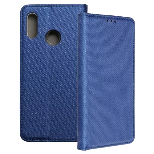 Huawei P20 Lite könyvtok, fliptok, telefon tok, bankkártyatartós, mágneszáras, sötétkék, Smart Case book