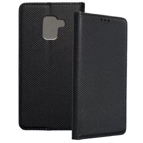   Samsung Galaxy J6 könyvtok, fliptok, telefon tok, bankkártyatartós, mágneszáras, fekete, Smart Case book